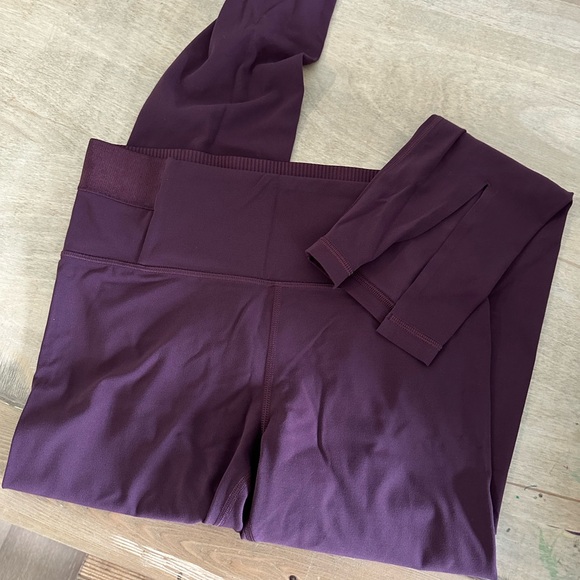 Athleta Aura Split Hem Pant - burgundy Medium Petite - Picture 3 of 5